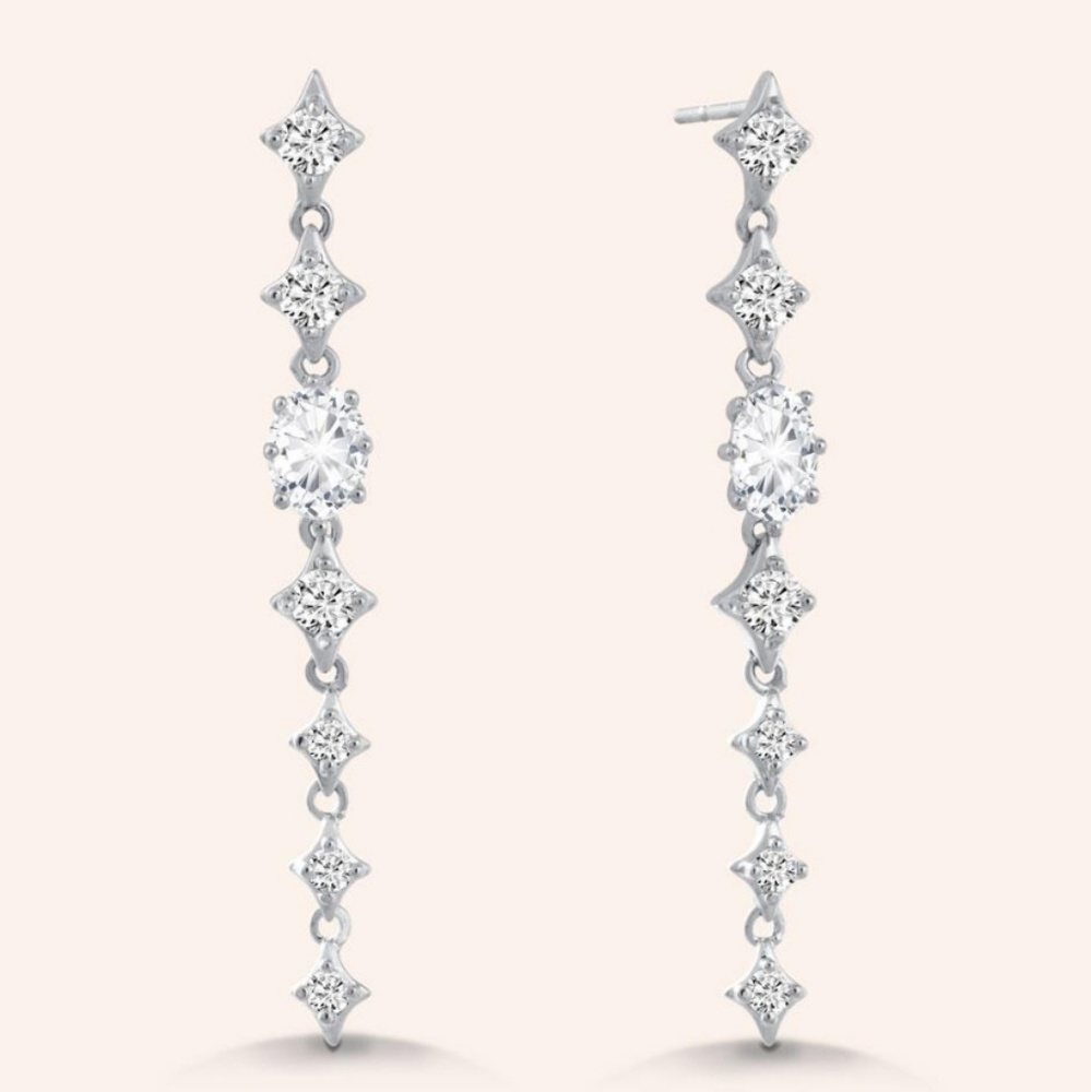 Daniela Swaebe Dazzling Drop CZ Earrings NIB